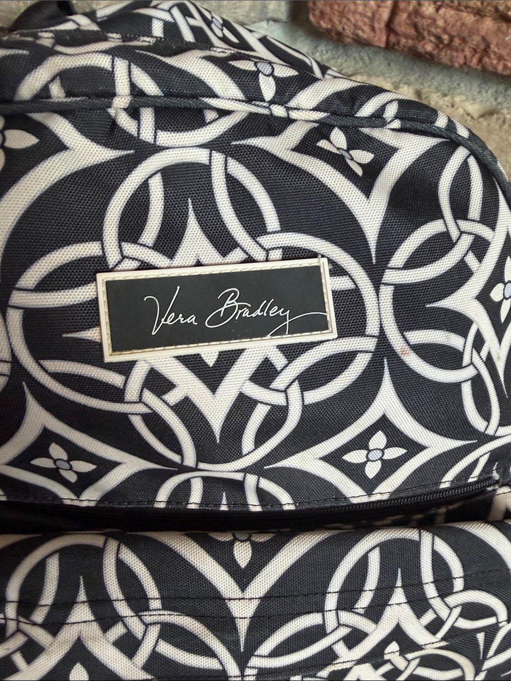 Vera Bradley Black and White Geometric Print Backpack